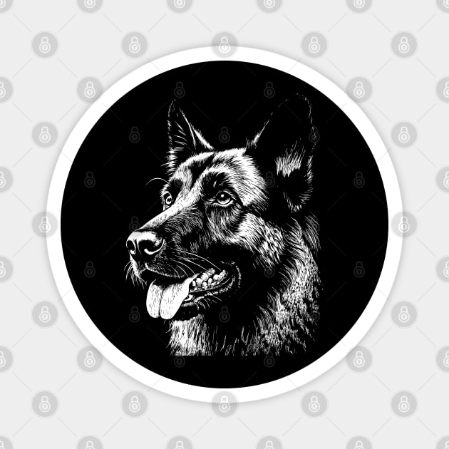 The head of a German shepherd Dog Magnet by Khrystyna27